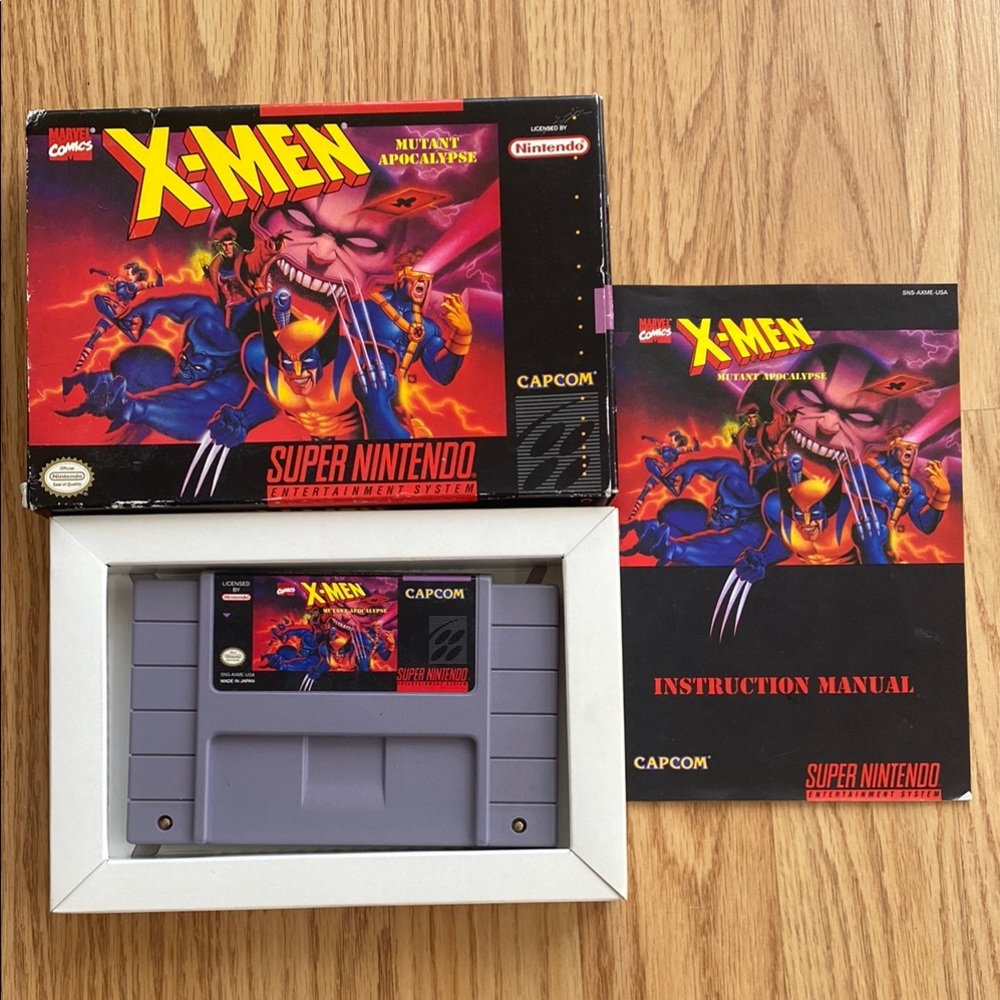 Nintendo X-Men: Mutant Apocalypse for Super Nintendo with manual and box